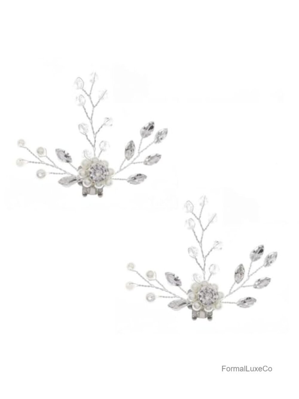 Pearl Rhinestone Shoe Clips Crystal Shoe Buckles Bridal Wedding